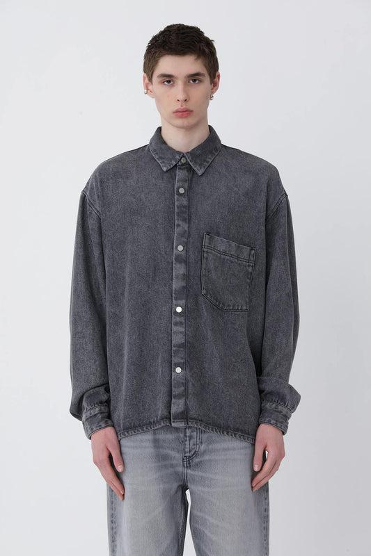 Maza Denim Shirt - Washed Grey - Won Hundred Online Store