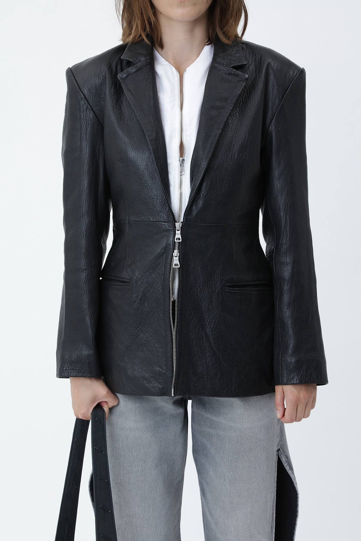 Florina Zip Leather Blazer - Won Hundred Online Store