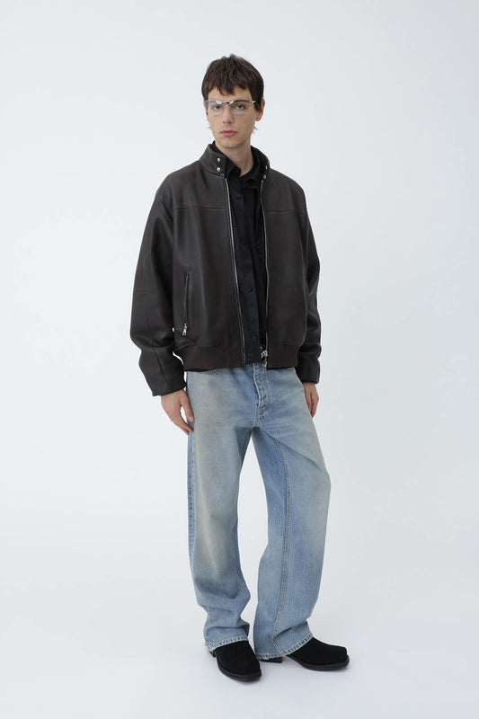 David Leather Bomber Jacket - Won Hundred Online Store