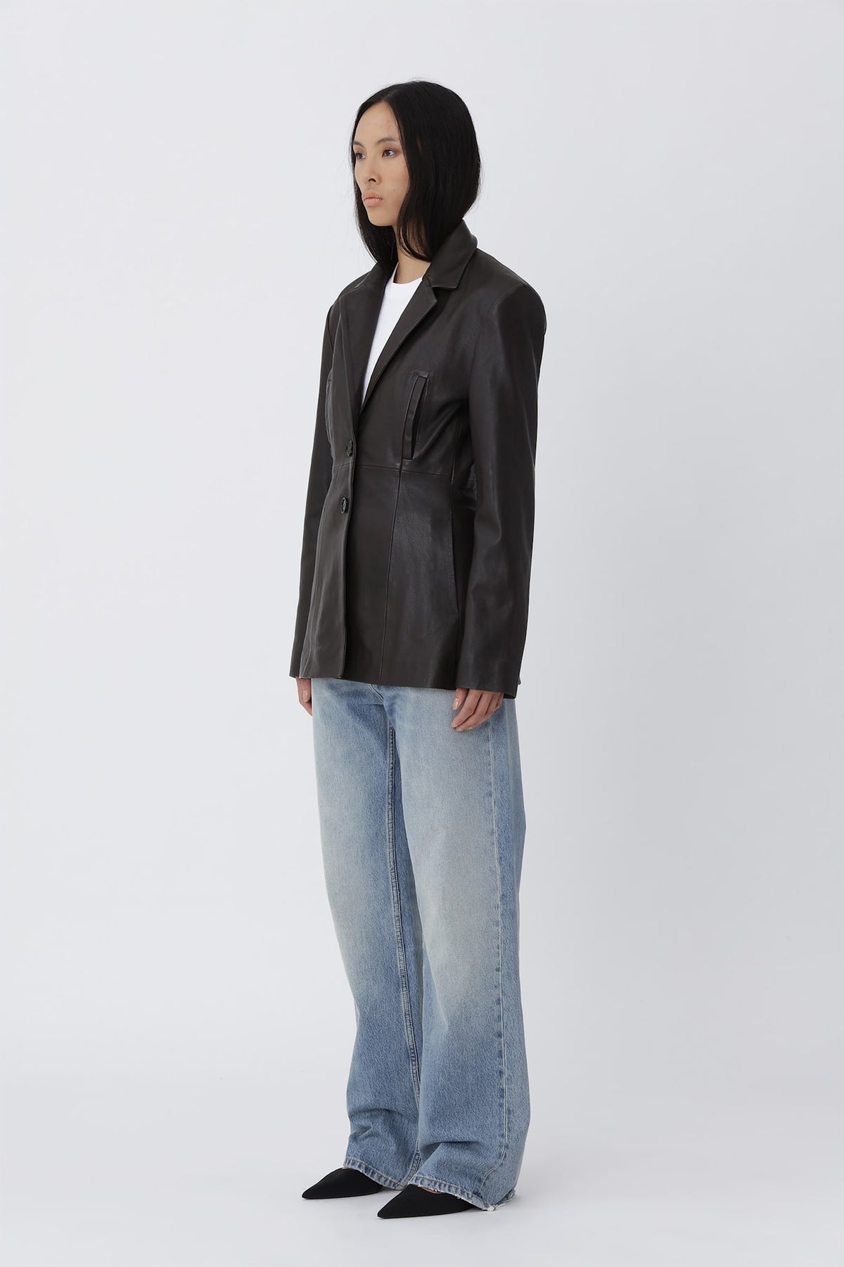 Silva Leather Blazer - Deep Brown - Won Hundred Online Store