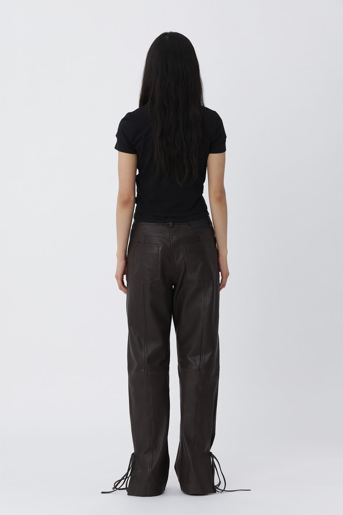Bella String Leather Pants - Deep Brown - Won Hundred Online Store