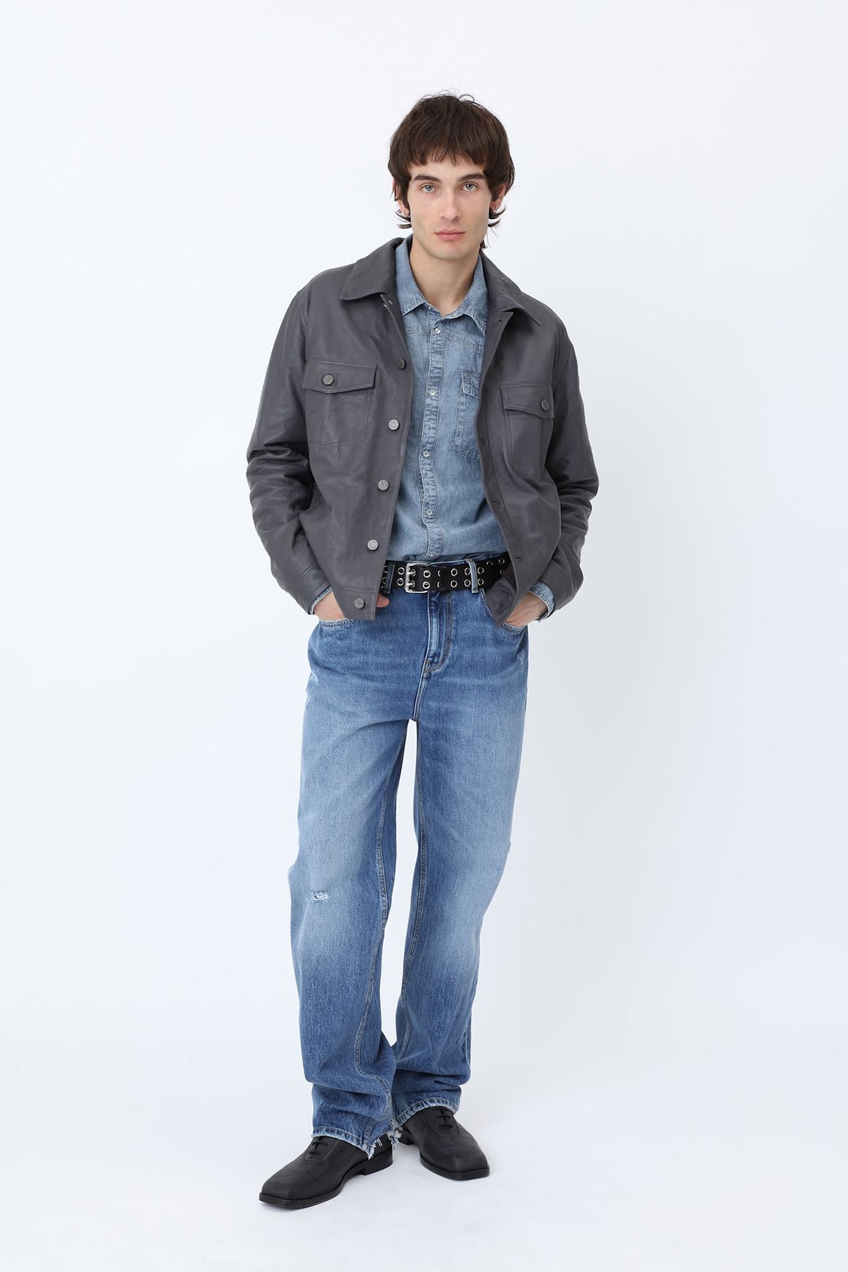 Clayton Leather Shirt Jacket - Won Hundred Online Store