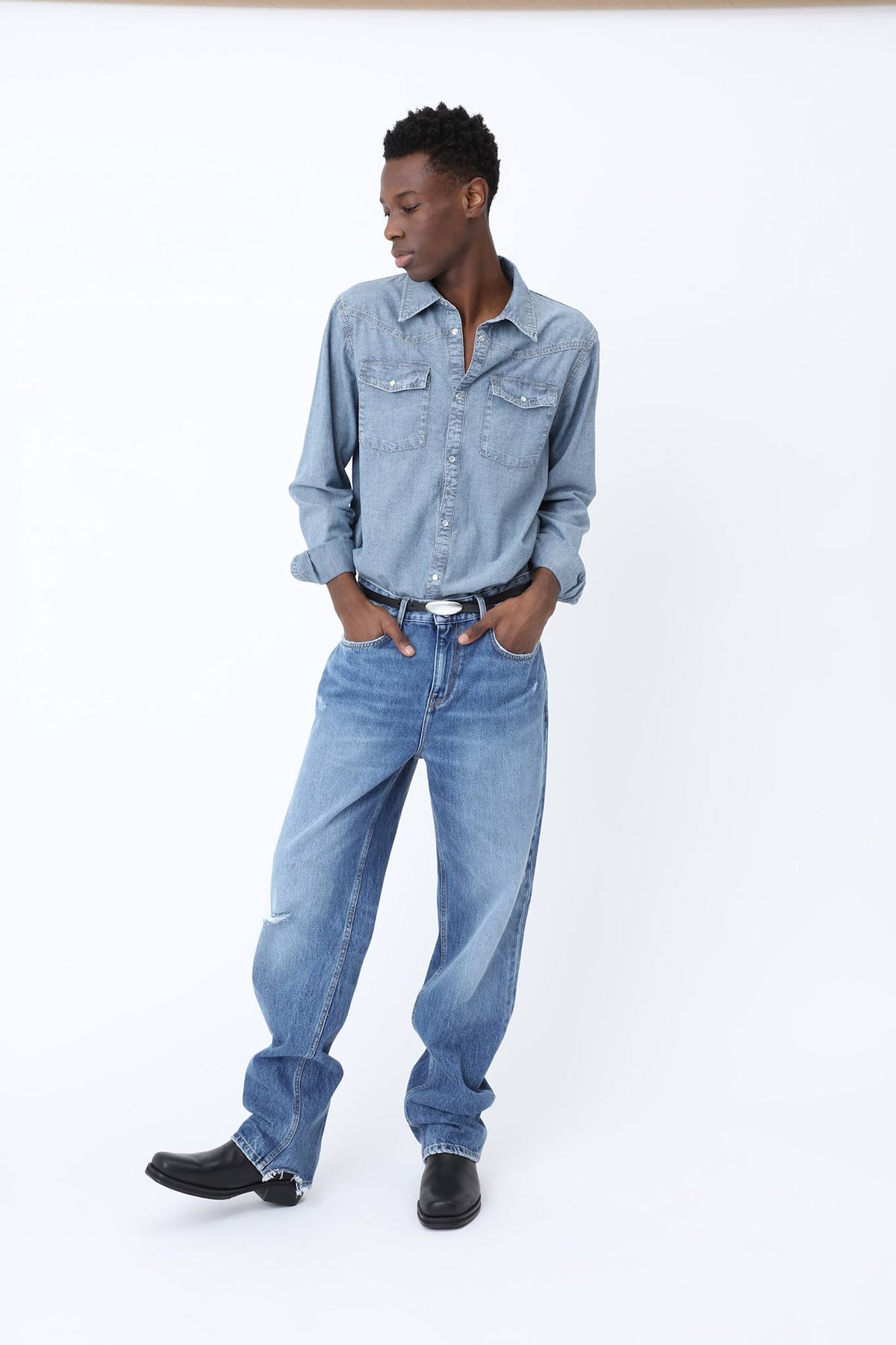 Alfred Washed Blue Shirt - Won Hundred Online Store