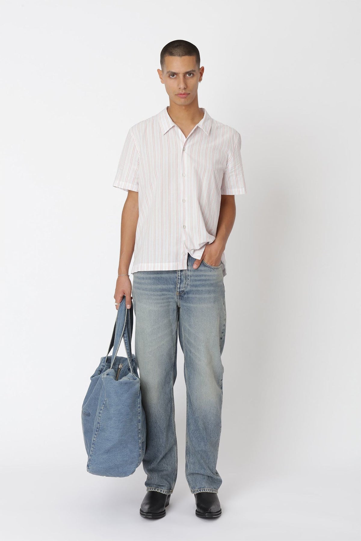 Won Hundred Men Kirk Stripe Shirt Shirt Red Stripe