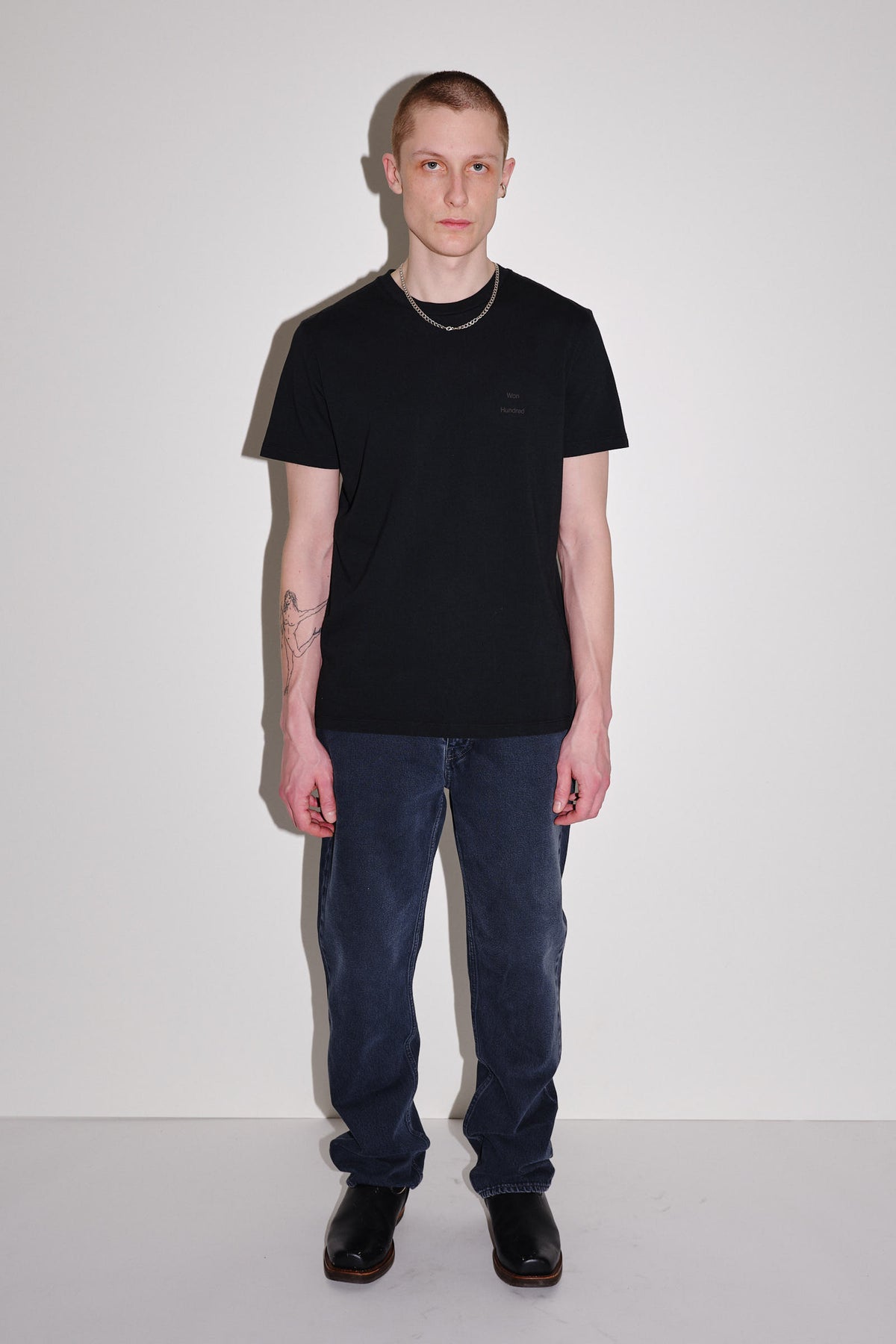 Won Hundred Men Troy Rubber T-shirt T-shirt Black