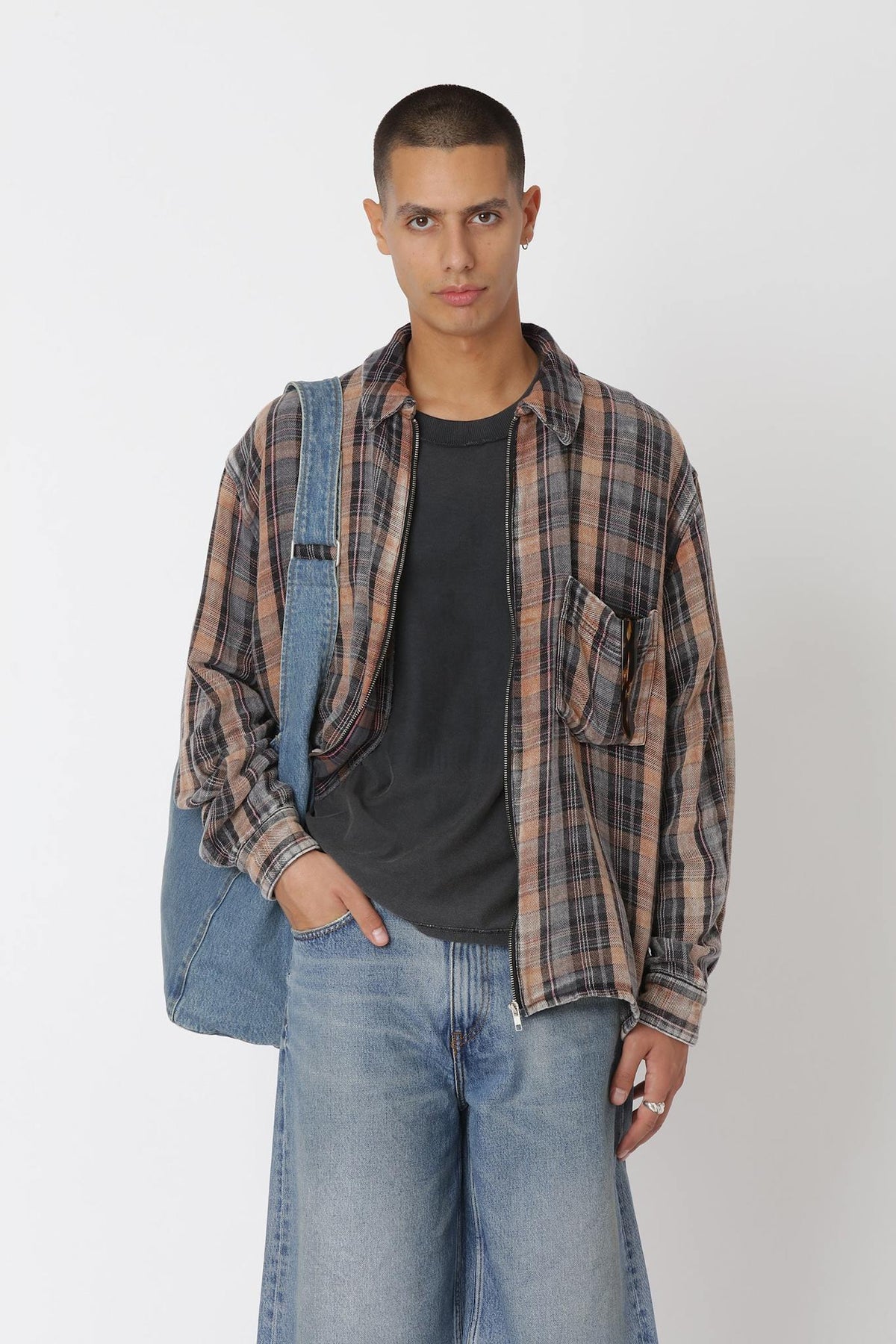 Won Hundred Men Zayne Zip Shirt Shirt Bleached Check